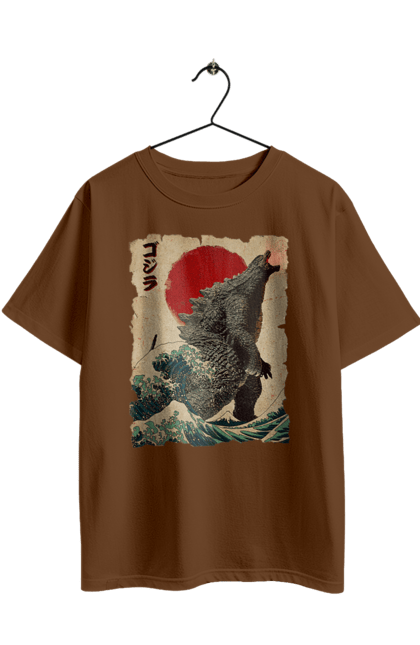 Oversized t-shirt with prints Godzilla. Dinosaur, godzilla, japan, kaiju, movie, mutant. 2070702