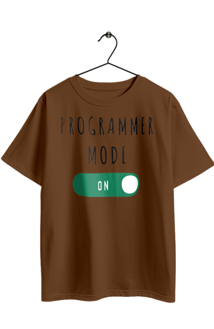 Футболка оверсайз з принтом "Режим програміста". Айті, айтішник, для айтішника, для програміста, подарунок айтішнику, подарунок програмісту, програміст, режим програміста, розробник. 2070702