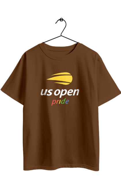 Футболка оверсайз з принтом "Тенісний турнір US Open pride". Великий теніс, відкритий чемпіонат, гравці, м`яч, нью йорк, призовий фонд, ракетка, спонсор, хард, чемпіонат америки. 2070702