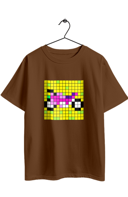 Футболка оверсайз с принтом Pixel Bike. Байк, мотоцикл, пиксель, цветной, яркий. 2070702