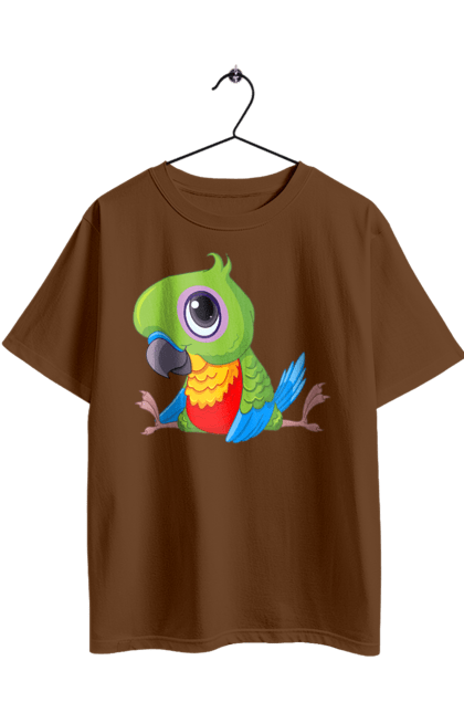 Футболка оверсайз з принтом "Папужка". Мило, папуга. 2070702