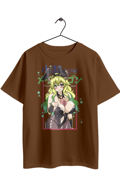 Футболка оверсайз з принтом "Драконопокоївка пані Кобаяші Лукоа". Lucoa, quetzalcoatl, аніме, дракон, кетцалькоатль, лукоа, манга. 2070702