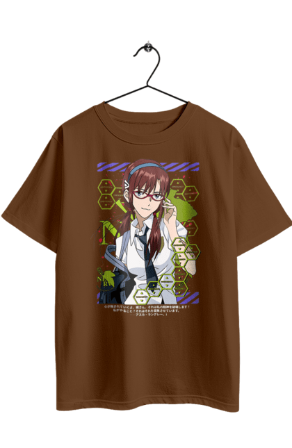 Футболка оверсайз з принтом "Євангеліон Марі". Evangelion, mari, mari makinami illustrious, neon genesis evangelion, аніме, єва-02, єва-05, євангеліон, марі, янгол. 2070702