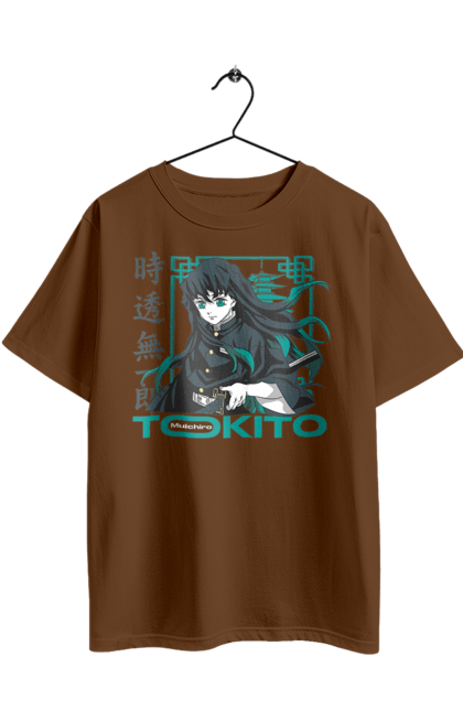 Футболка оверсайз з принтом "Винищувач Демонів Муічіро". Demon slayer, kimetsu no yaiba, muichiro, muichiro tokito, аніме, винищувач демонів, манга, муічіро, муічіро токіто, серіал. 2070702