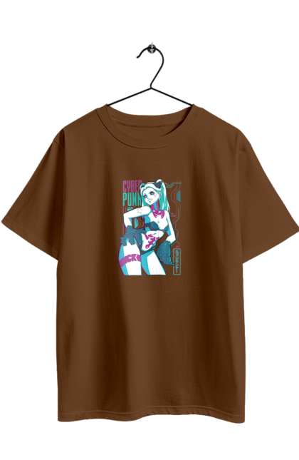 Oversized t-shirt with prints Cyberpunk: Edgerunners Rebecca. Anime, cd project, cyberpunk, edgerunners, game, netflix, rebecca, video game. 2070702
