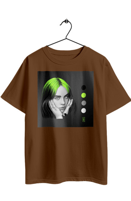 Футболка оверсайз з принтом "Біллі Ейліш". Біллі, біллі ейліш, ейліш. 2070702