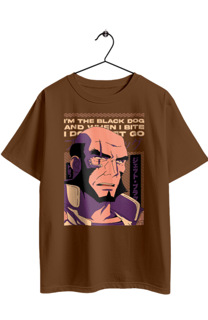 Футболка оверсайз з принтом "Ковбой Бібоп Джет". Anime, cowboy bebop, jet, jet black, аніме, джет, джет блек, ковбой бібоп. 2070702