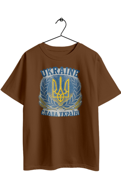 Футболка оверсайз з принтом "Слава Україні". Герб україни, героям слава, жовто блакитний, патріотичні, прапор україни, слава україні, тризуб, україна, українська символіка, українські. 2070702