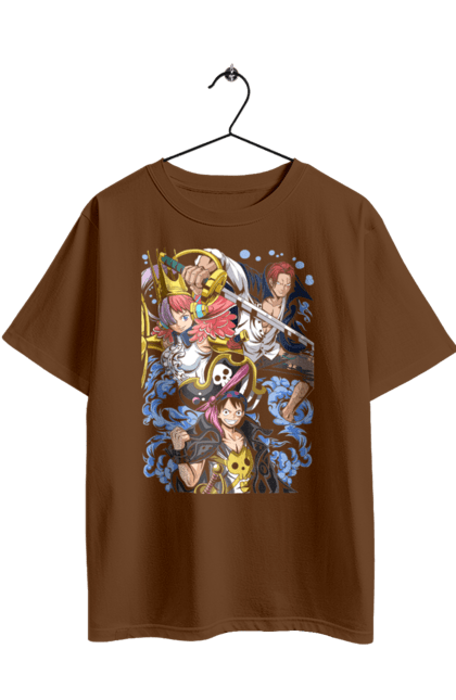 Футболка оверсайз з принтом "Ван Піс Луффі". Luffy, one piece, аніме, ван піс, великий куш, луффі, манга, монки де луффі, пірати. 2070702