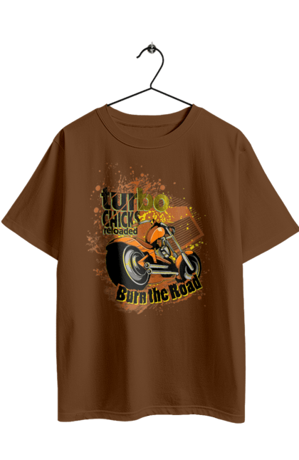 Oversized t-shirt with prints Turbo Moped. Moped, riding, speed. 2070702