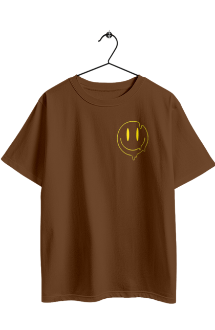 Футболка оверсайз з принтом "Літній Смайлик". Весела пика, веселий смайлик, жарко, комп`ютерна посмішка, людина з посмішкою, пика, поплив, посмішка, смайл гарного настрою, смайлик, спітнілий смайлик, тече, усміхнене пика, усміхнений чоловічок, чоловічок з посмішкою. 2070702