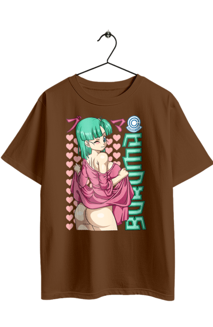 Футболка оверсайз з принтом "Перли дракона Булма". Anime, bulma, dragon ball, goku, manga, аніме, булма, гоку, манга, перли дракона. 2070702