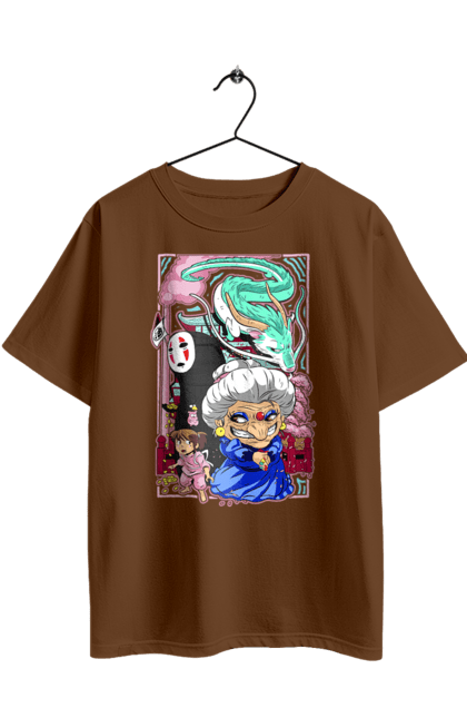 Футболка оверсайз з принтом "Віднесені привидами". Chihiro, haku, spirited away, studio ghibli, безликий, віднесені привидами, гіблі, дракон, хаку, чіхіро. 2070702