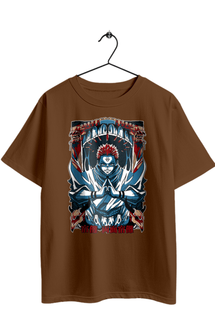 Футболка оверсайз з принтом "Магічна битва Сукуна". Anime, jujutsu kaisen, manga, sukuna, аніме, магічна битва, манга, містика, сукуна, темне фентезі. 2070702