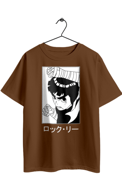 Oversized t-shirt with prints Naruto Rock Lee. Anime, manga, naruto, rock lee, shinobi, team guy. 2070702