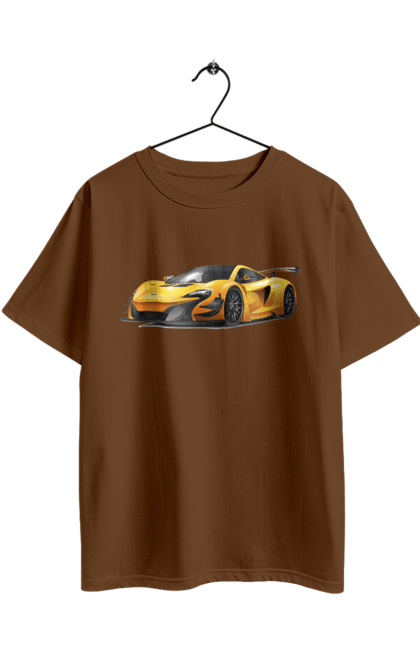 Футболка оверсайз з принтом "Спорткар". Автомобіль, жовтий автомобіль, жовтий спорткар, спорт, спорткар. 2070702