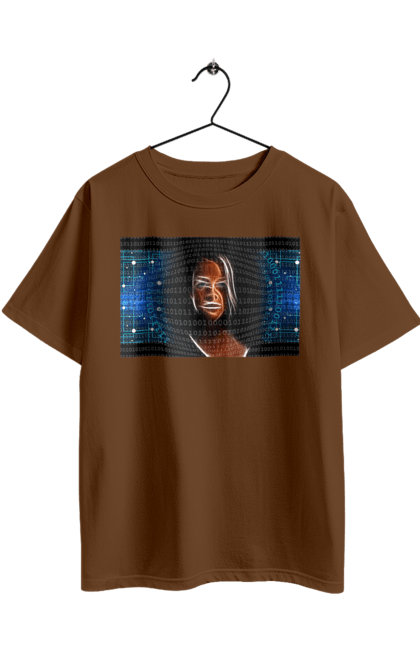 Футболка оверсайз з принтом "Штучний Розум". Айті, айтішник, гик, жінка, знання, інженер, інтелект, кібер, кібернетика, кіборг, код, комп, комп`ютерник, кристал, машинне навчання, мікросхема, мозок, портрет, програміст, професіонал, професія, розробник, розум, світиться, світло, хакер, чіп, штучний інтелект, штучний розум. 2070702