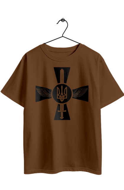 Oversized t-shirt with prints Ukraine coat of arms. Coat of arms, sword, ukraine, wings. 2070702