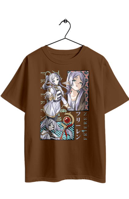 Футболка оверсайз з принтом "Фрірен, провожаюча в останній путь". Anime, frieren, manga, аніме, героїня, ельф, маг, манга, фрірен. 2070702