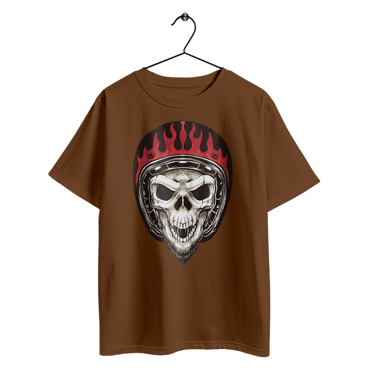 Skull in a motorcycle helmet