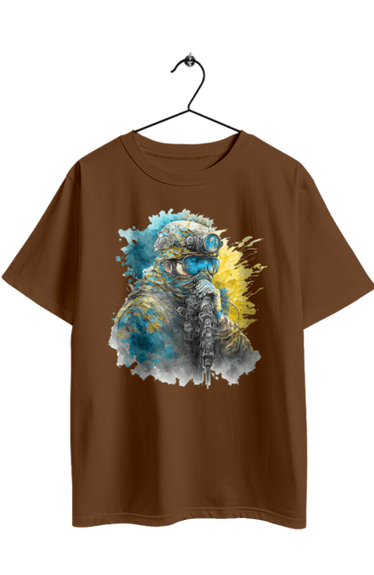 Футболка оверсайз з принтом "Снайпер ЗСУ". Армія, зсу, прапор україни, символи україни, снайпер, солдат, україна. 2070702