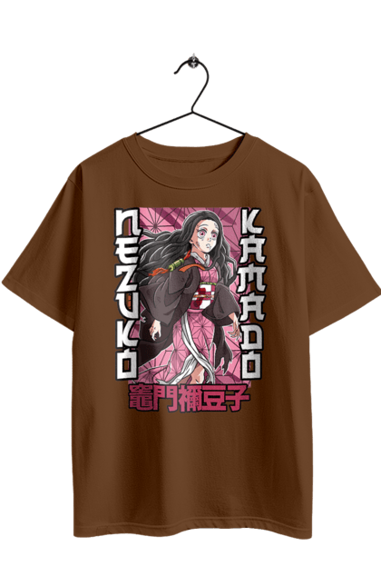 Футболка оверсайз з принтом "Винищувач Демонів Незуко". Demon slayer, kimetsu no yaiba, nezuko, аніме, винищувач демонів, манга, незуко, серіал. 2070702