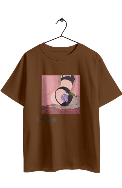 Футболка оверсайз з принтом "Hot selfie". +18, девушка, сексуально, селфі, тело. 2070702