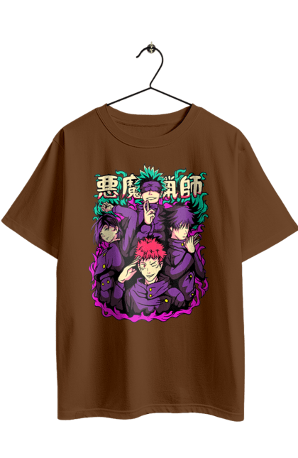 Футболка оверсайз з принтом "Магічна битва". Anime, jujutsu kaisen, manga, аніме, ітадорі, магічна битва, манга, містика, сукуна, темне фентезі. 2070702