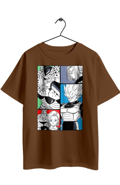 Oversized t-shirt with prints Dragon Ball. Anime, dragon ball, goku, manga, tv series, vegeta. 2070702