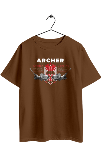 Футболка оверсайз з принтом "Archer". Archer, bayraktar, caesar, himars, javelin, nlaw, patriot, weapon, zaluzhny. 2070702