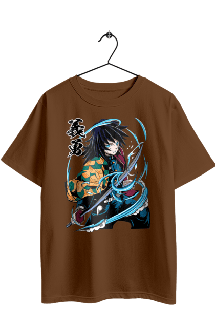 Футболка оверсайз з принтом "Винищувач Демонів Гію". Demon slayer, giyu, giyu tomioka, kimetsu no yaiba, аніме, винищувач демонів, гію, гію томіока, манга, серіал. 2070702