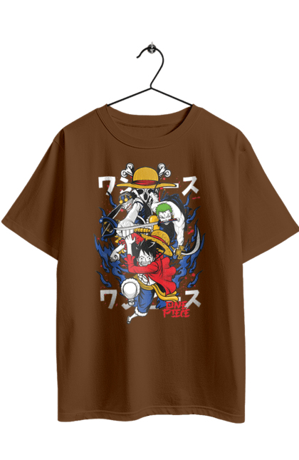 Футболка оверсайз з принтом "Ван Піс Луффі". Luffy, one piece, аніме, ван піс, великий куш, луффі, манга, монки де луффі, пірати. 2070702