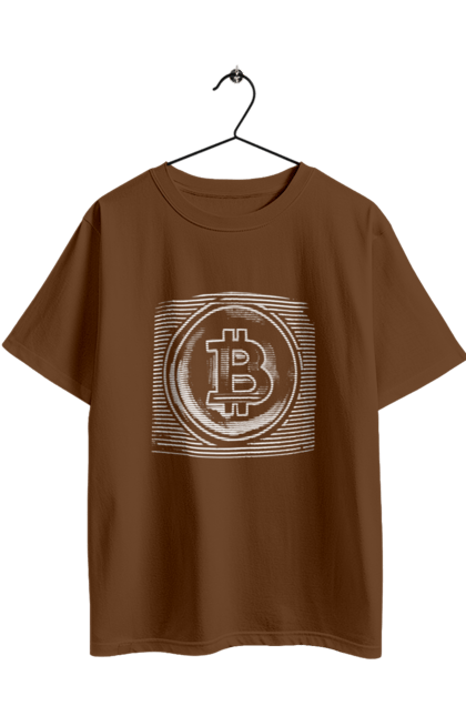 Футболка оверсайз з принтом "Біткоїн". Биткоин, биткойн, бінарний, біткоїн, біткойн, валюта, гроші, крипто, програміст, хакер. 2070702