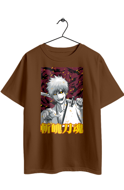 Футболка оверсайз з принтом "Бліч Куросакі Ічіґо". Anime, bleach, ichigo kurosaki, manga, аніме, бліч, ічіго, куросакі ічіґо, манга. 2070702