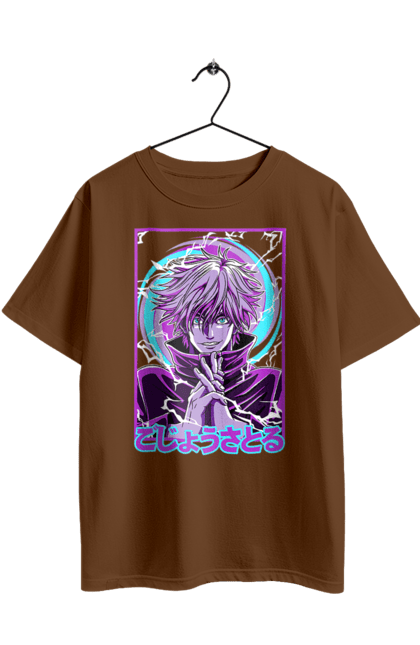 Футболка оверсайз з принтом "Магічна битва Годжо". Anime, gojo, jujutsu kaisen, manga, аніме, годжо, магічна битва, манга, містика, темне фентезі. 2070702