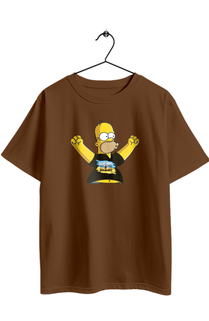 Футболка оверсайз з принтом "Сімпсон та російський корабель". Війна, гомер, гомер сімпсон, марка корабель, патріот, перемога, російський корабель, сімпсон, україна. 2070702