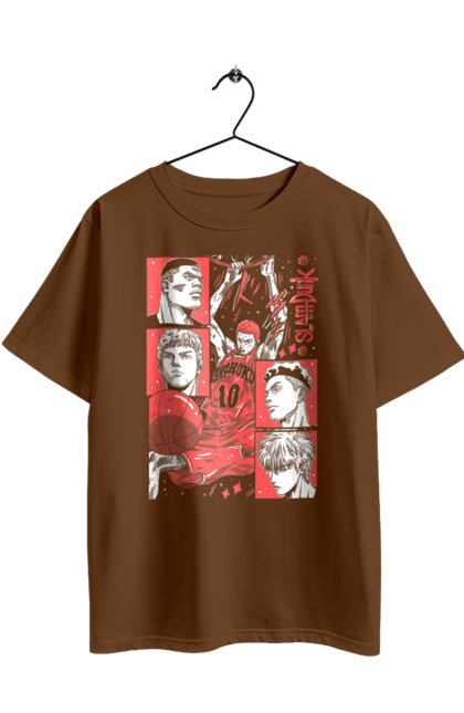 Футболка оверсайз з принтом "Слем данк". Slam dunk, аніме, баскетбол, комедія, манга, слем-данк, спокон, спортивне аніме, сьонен, школа. 2070702