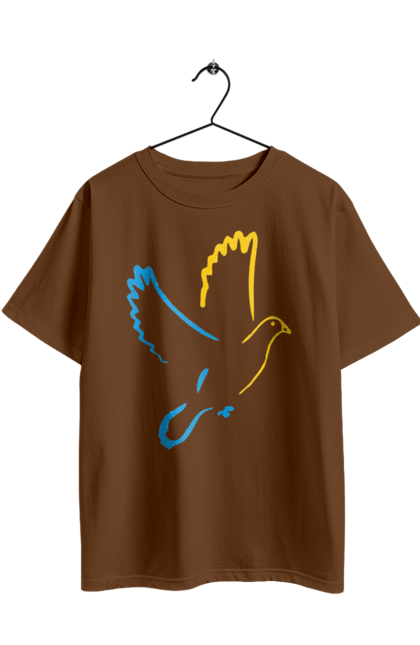 Футболка оверсайз з принтом "Голуб миру". Голуб миру, мир, перемога україни, україна. 2070702