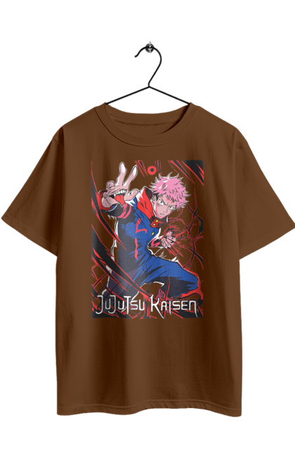 Футболка оверсайз з принтом "Магічна битва". Anime, jujutsu kaisen, manga, аніме, ітадорі, магічна битва, манга, містика, сукуна, темне фентезі. 2070702
