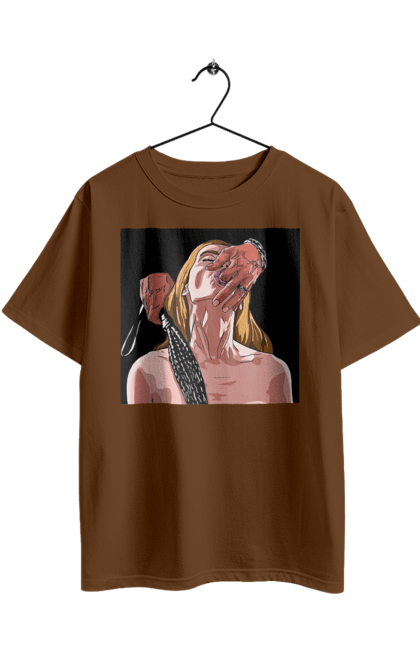 Футболка оверсайз з принтом "Дівчина У Полоні Чоловіка З Батогами". Батіг, пристрасть, смоктати. 2070702