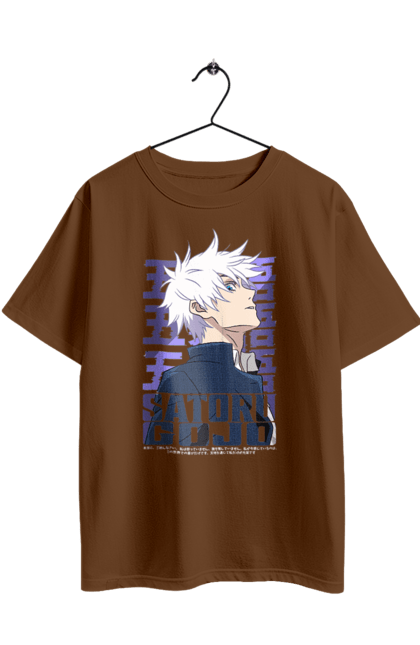 Футболка оверсайз з принтом "Магічна битва Годжо". Anime, gojo, jujutsu kaisen, manga, аніме, годжо, магічна битва, манга, містика, темне фентезі. 2070702