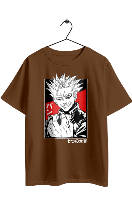 Футболка оверсайз з принтом "Сім смертних гріхів Бан". Ban, seven deadly sins, аніме, бан, лисий гріх жадібності, манга, сім смертних гріхів. 2070702