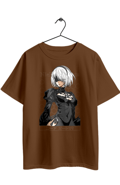 Oversized t-shirt with prints Nier: Automata 2B. Character, executioner, game, nier: automata, platinum games, video game, yorha. 2070702