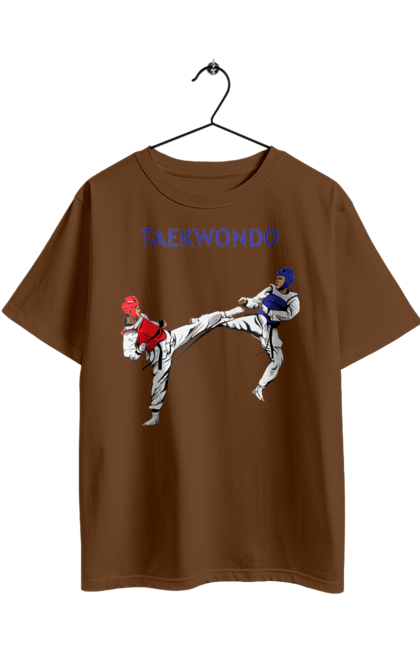 Oversized t-shirt with prints Taekwondo. Korea, martial arts, sport, taekwondo, training. 2070702