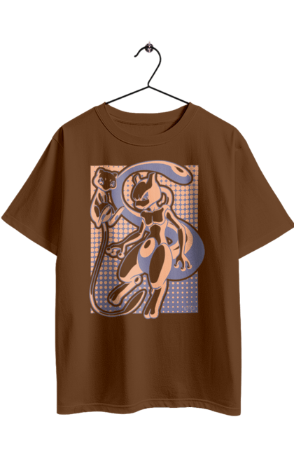 Oversized t-shirt with prints Pokemon Mewtwo. Anime, games, mewtwo, nintendo, pokemon, pokemon go. 2070702