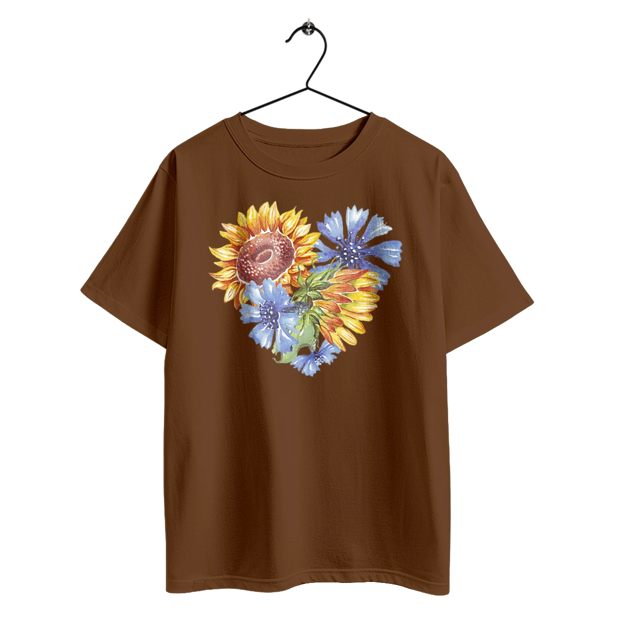 The heart is sunflowers and violets