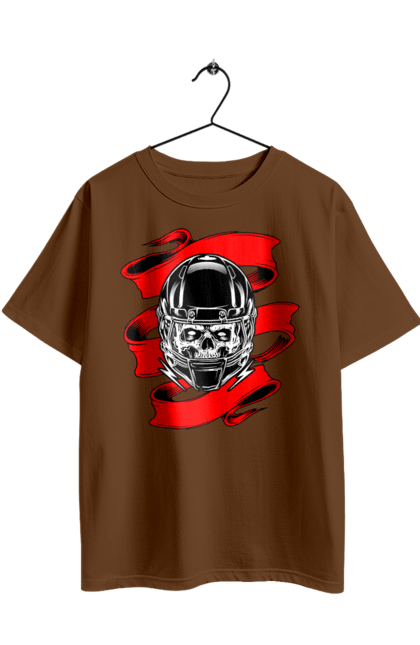 Oversized t-shirt with prints Skull in a motorcycle helmet. Helmet, moto, skull, tape. 2070702
