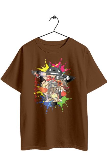 Oversized t-shirt with prints Totoro. Adventures, anime, comedy drama, fantasy, film, my neighbor totoro, tv series. 2070702