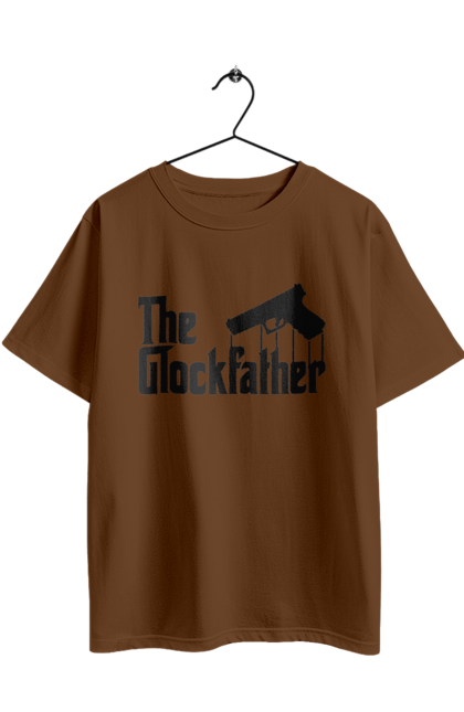 Oversized t-shirt with prints The Glockfather. Firearm, gangster, glock, glockfather, godfather reference, gun, pistol, weapon. 2070702