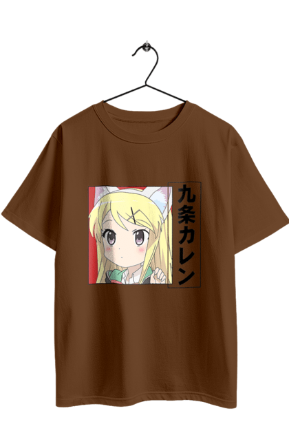 Oversized t-shirt with prints Kiniro Mosaic Karen Kujo. Anime, gold mosaic, karen, karen kujo, kiniro mosaic, kinmoza, manga. 2070702